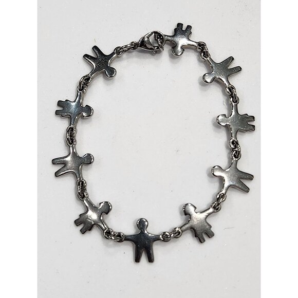 James Avery Paper Dolls Silver-tone Stainless Link Bracelet - Picture 1 of 7